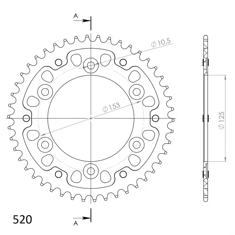 SUPERSPROX - REAR STEALTH 45T - Sprockets - Rood Professioneel