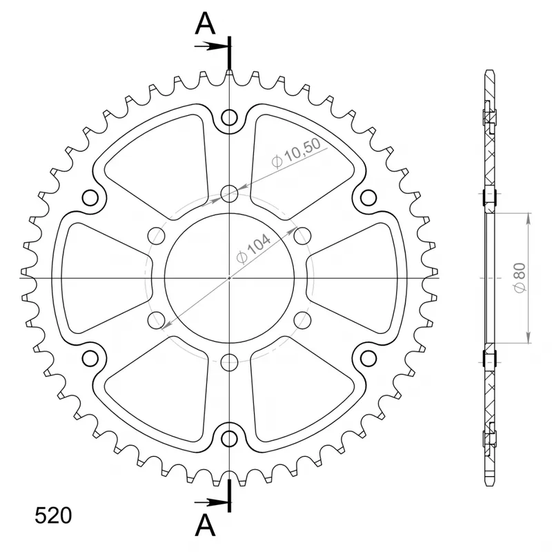 Korting SUPERSPROX - REAR STEALTH 60T, GOLD, 520 - Sprockets - Hoogwaardige prestaties