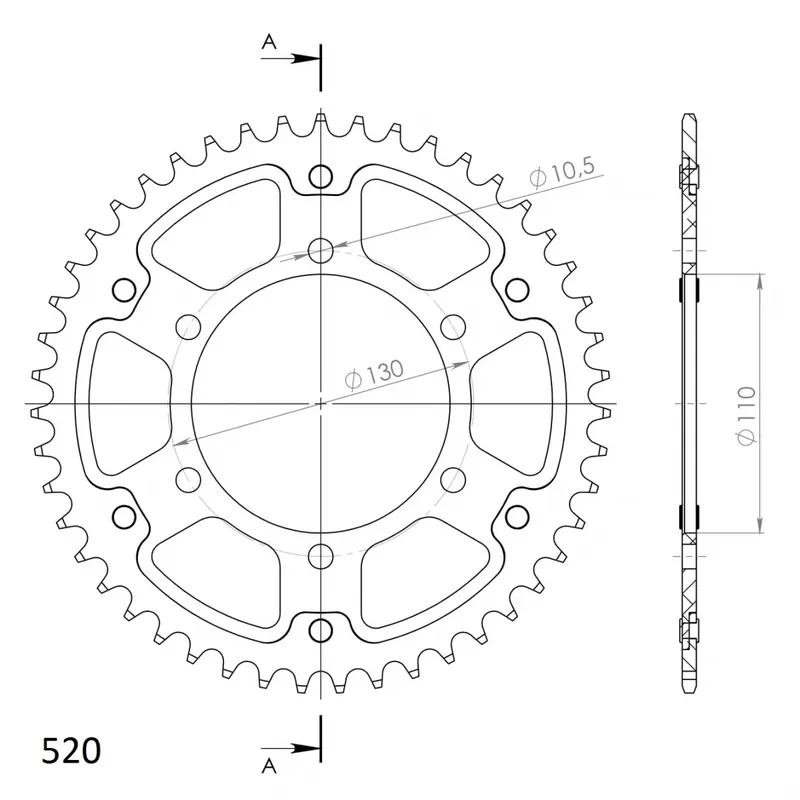 Actieprijs SUPERSPROX - REAR STEALTH 46T, RED, 520 - Sprockets - 46T