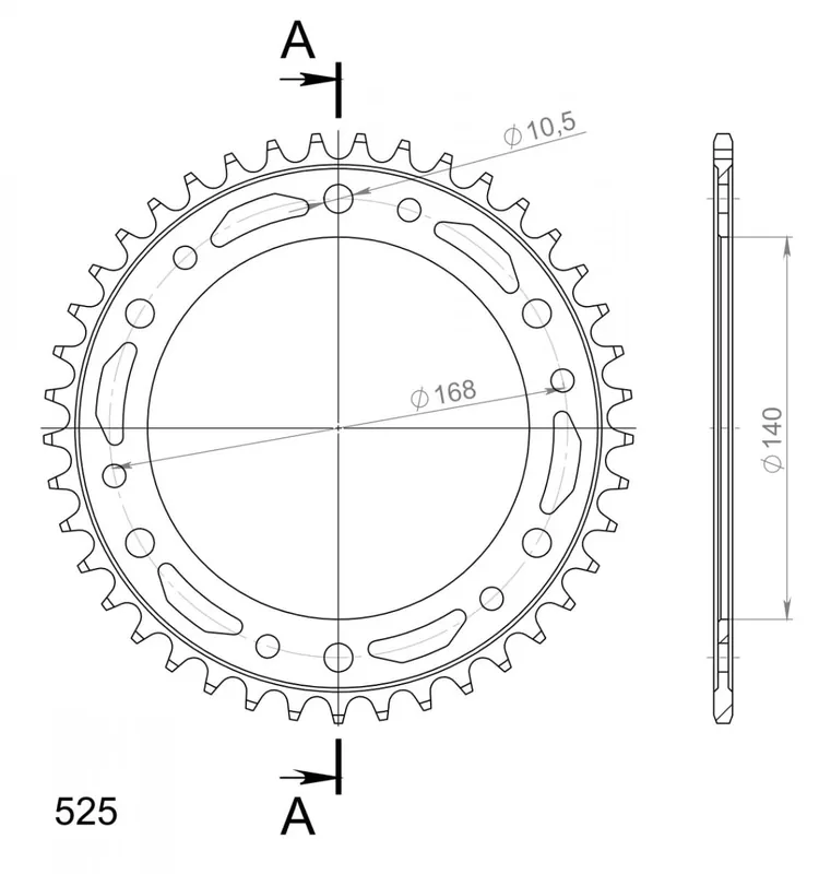 SUPERSPROX - REAR STEALTH 45T, RED, 525 - Sprockets - 45T Seizoensaanbieding