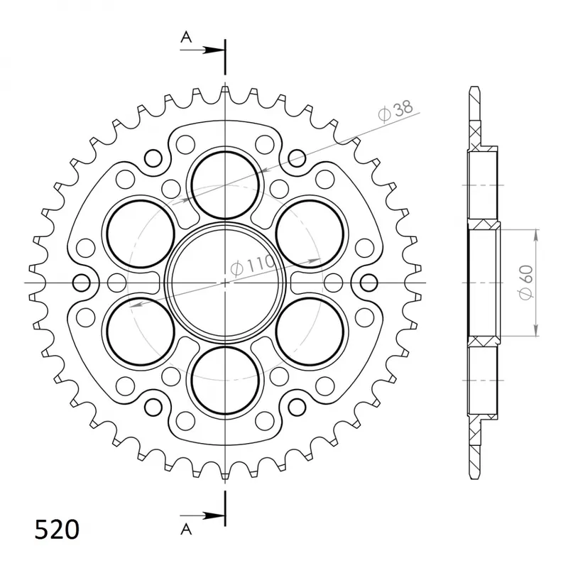 SUPERSPROX - REAR STEALTH 45T - Sprockets - Rood Modern