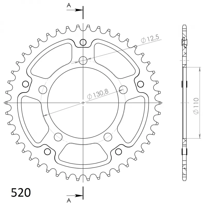 SUPERSPROX - REAR STEALTH 44T - Sprockets - Zwart Nu Kopen