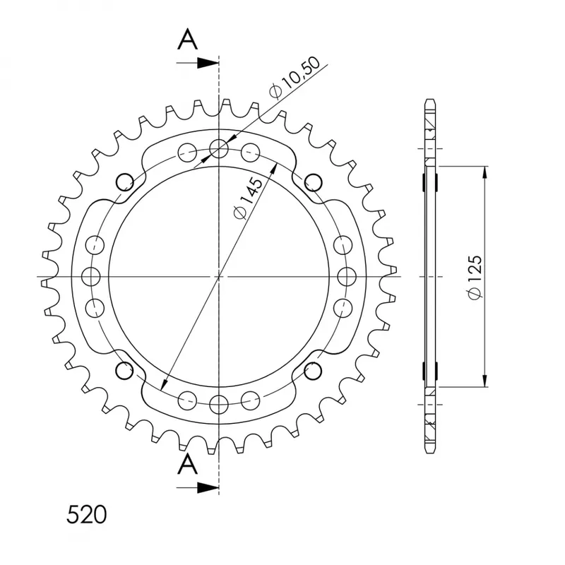 SUPERSPROX - REAR STEALTH 38T - Sprockets - GOLD 520 Veilige Betaling