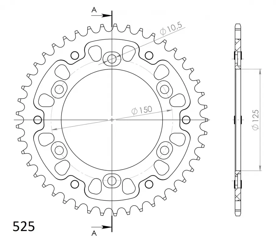 Beperkte Voorraad SUPERSPROX - REAR STEALTH 44T - Sprockets - Goud 525