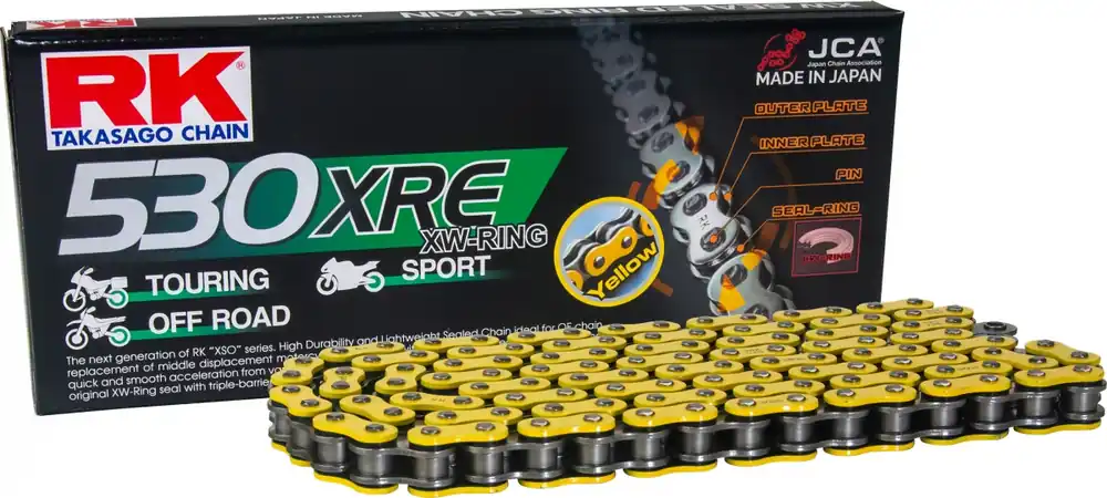 RK - YY530XRE - Chains - YELLOW SUPER REINFORCED Wereldwijde Verzending