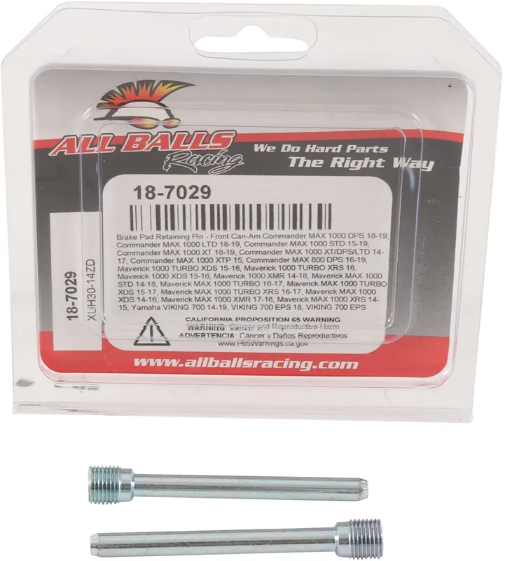 Professioneel ALL BALLS - 18-7029 - Pad Pin set - Compatibel met Can am 1000 e en f